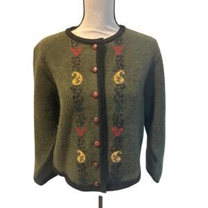 ⭐️ Women’s Millar Irish Wool Thick Cardigan Sweater Size Medium Winter Warm Boxy
